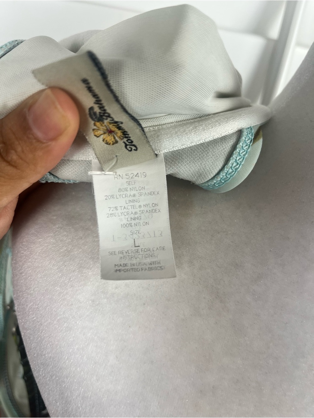 Tommy Bahama Green Leaf-Print Halter bikini size L top C cup + summer coquette - Picture 8 of 9